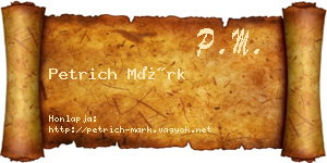 Petrich Márk névjegykártya